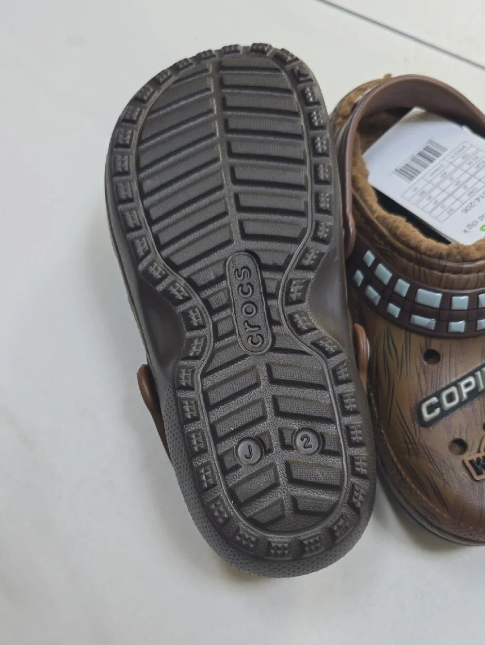 CROCS X Star Wars Chewbacca Kids' Brown Faux-Wood Slip-On Clogs with Charms